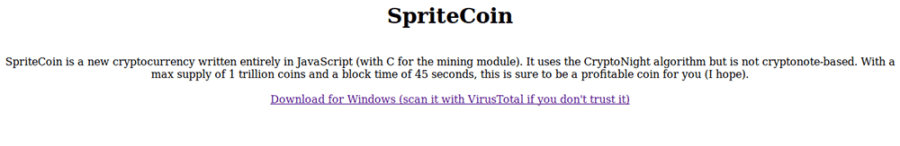 SpriteCoin Download Page