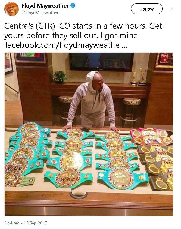 Floyd Mayweather Centra Tweet