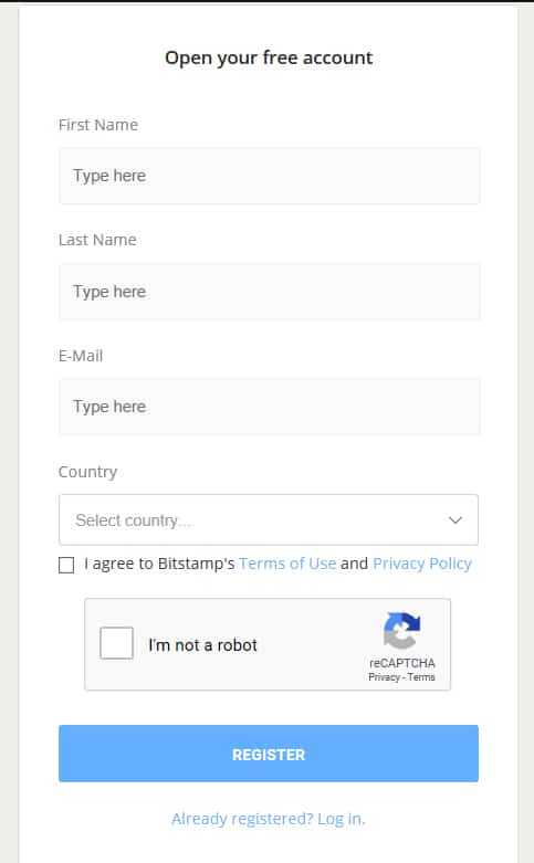 Bitstamp Registration