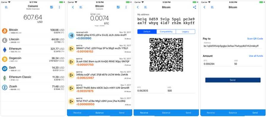 Coinomi Mobile Application DASH