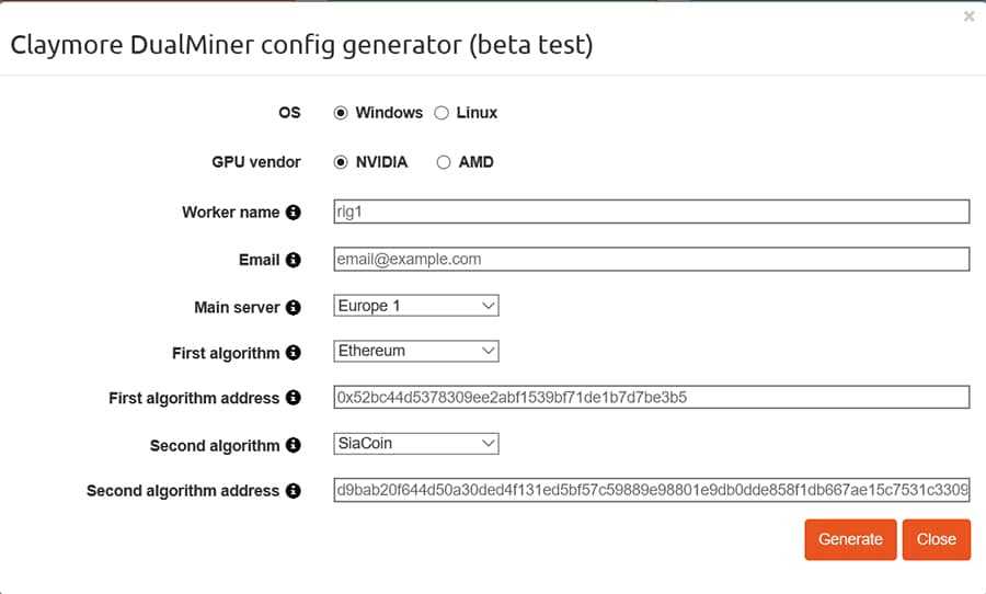 Ethereum Classic Claymore Config