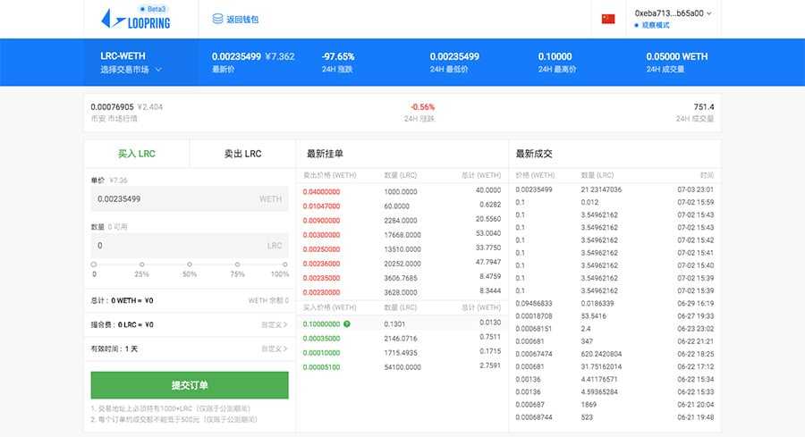 Online LoopRing Wallet