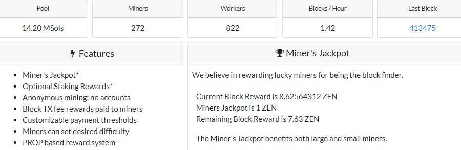 Horizen Luckpool Mining Pool