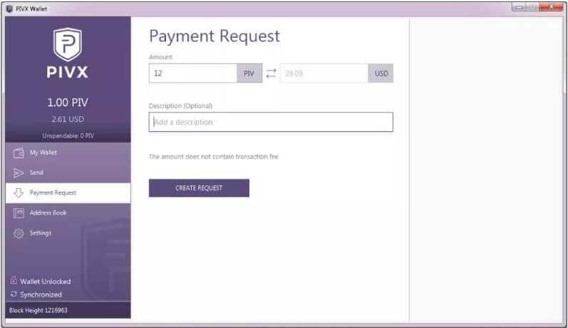 PIVX Desktop Wallet