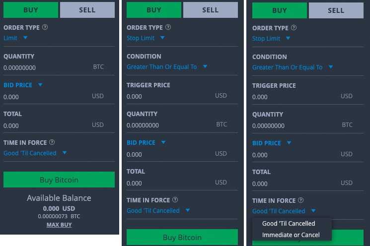 Bittrex Order Form