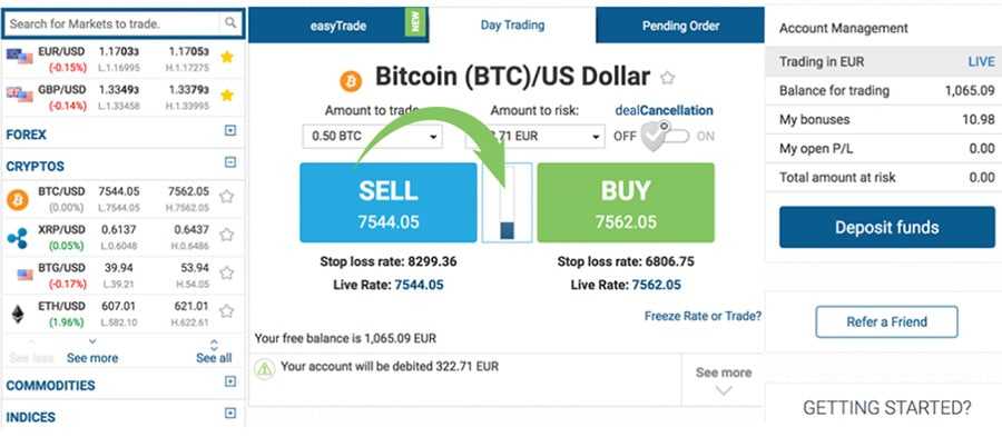 easyMarkets Freeze Rate