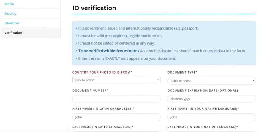 Paxful ID Verification