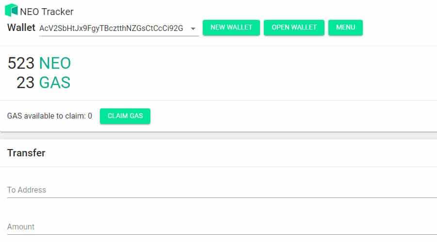 Neo Tracker Wallet