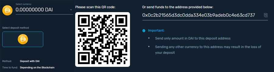 Deposit Funds at XBTFX