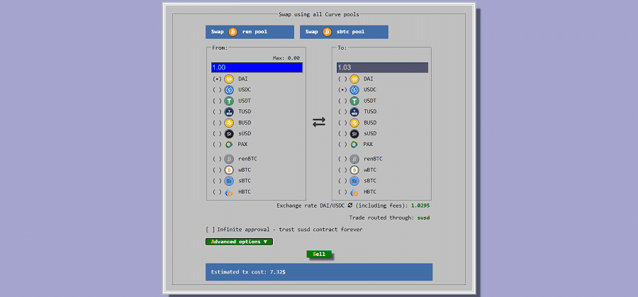 Curve Finance Exchange