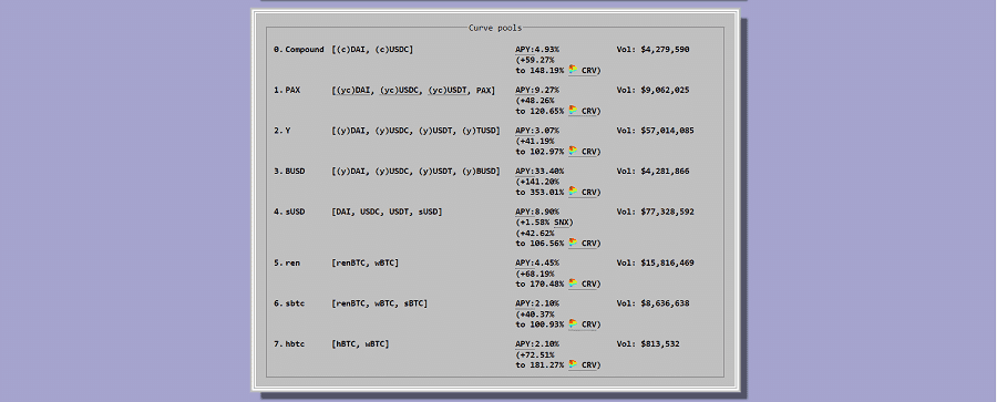 Curve Finance Pools