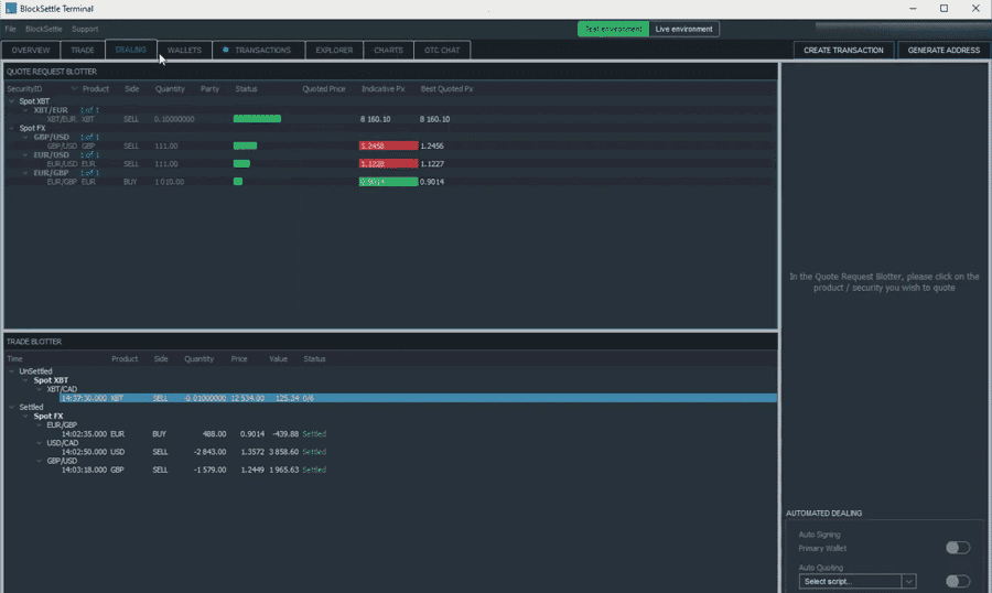 Blocksettle Terminal Dealing