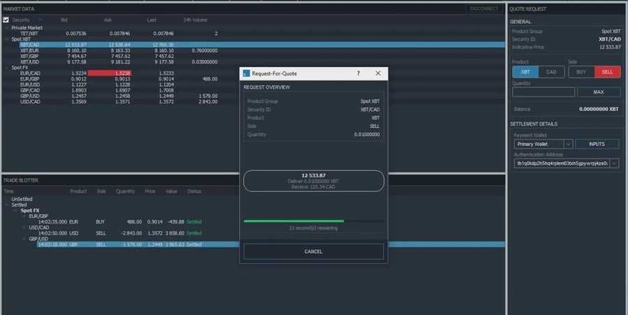 Blocksettle Terminal Trading