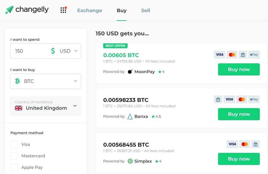 Changelly Buy