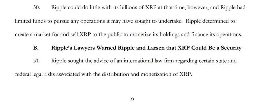 Ripple SEC Warned