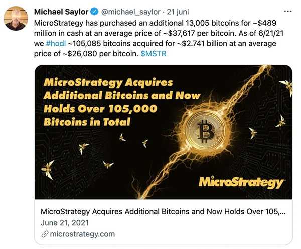 Michael Saylor Tweet