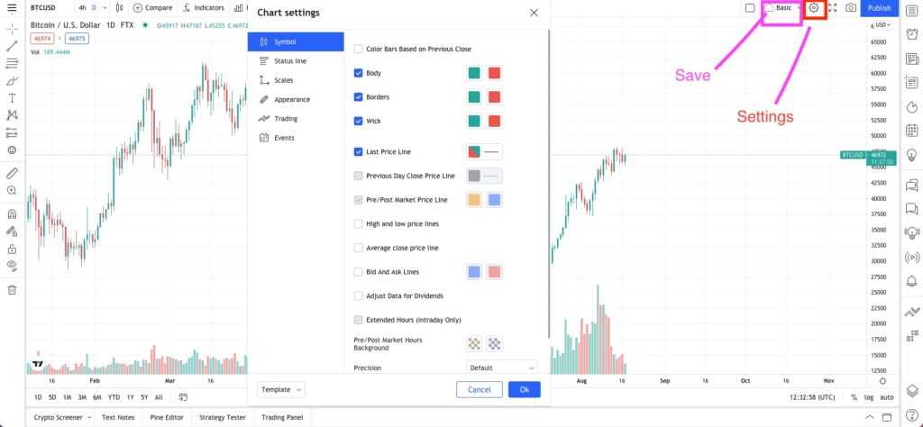 Tradingview Settings