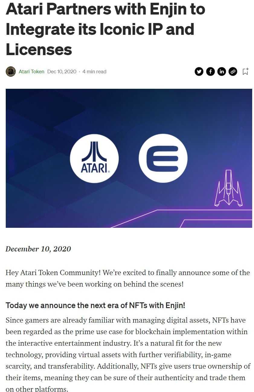 Enjin Partnership