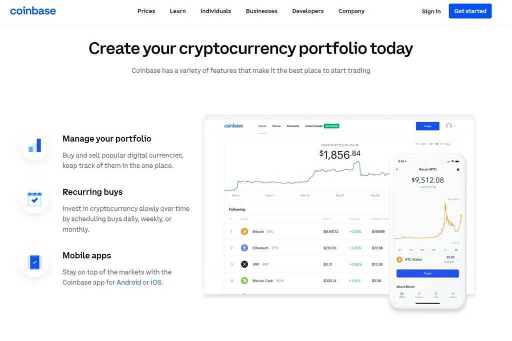 Coinbase Homepage