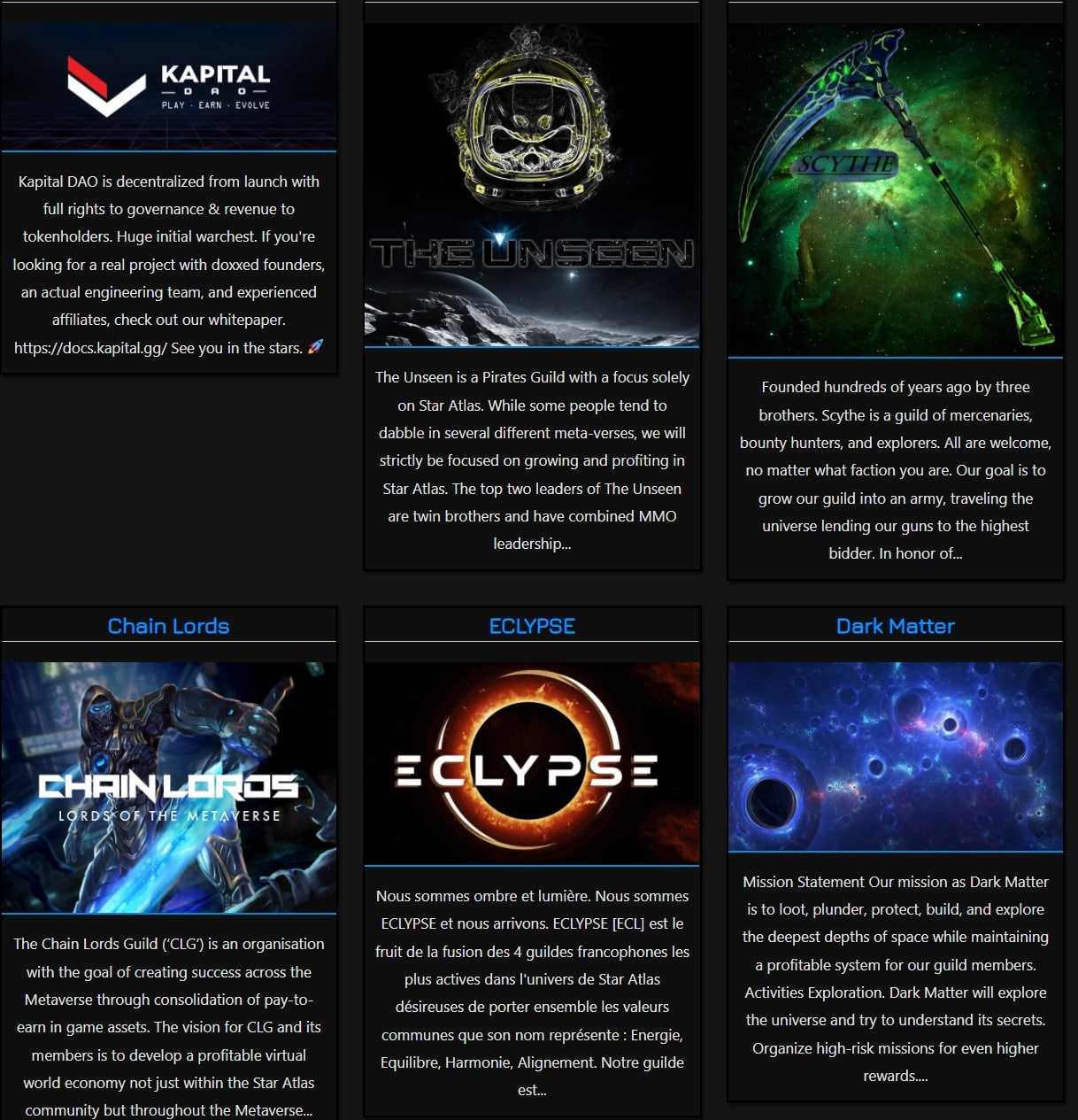 Star Atlas Guilds