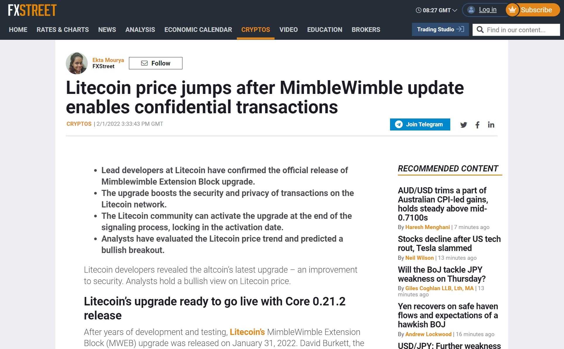 Litecoin Mimblewimble Upgrade