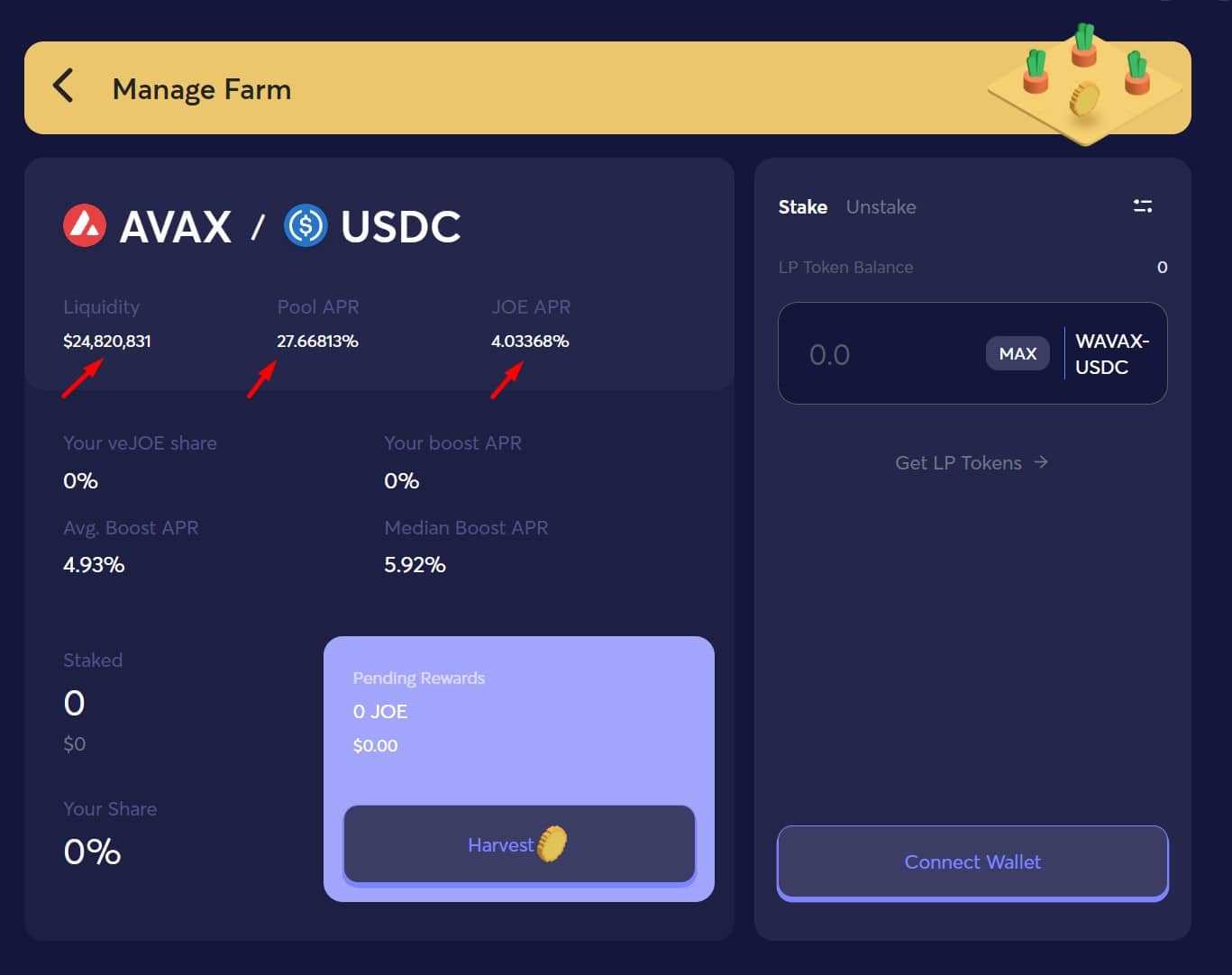 avax usdc farm