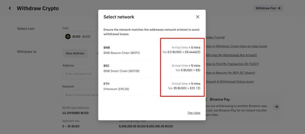 binance withdraw networks