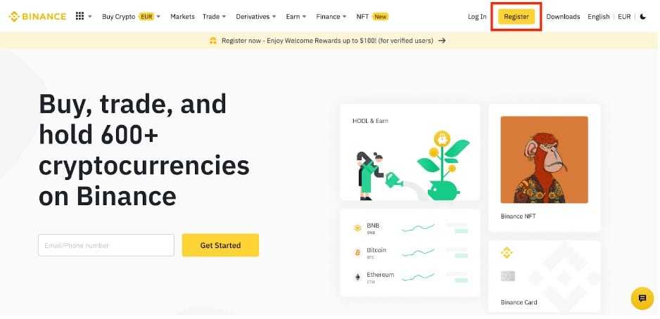 register on binance